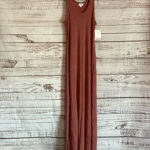 LuLaRoe Dani Sleeveless Dusty Rose Maxi Dress